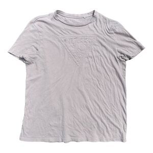 Guess‎ Men's T-Shirt - Gray with Monogram Graphic - EUC- Size Large